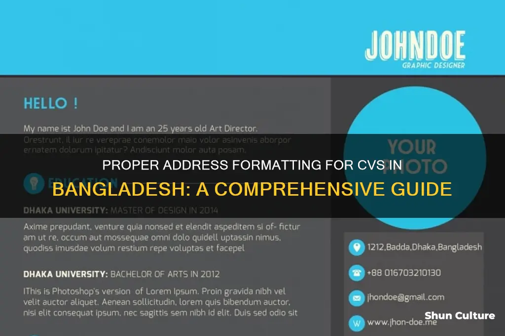 how to write address in cv in bangladesh