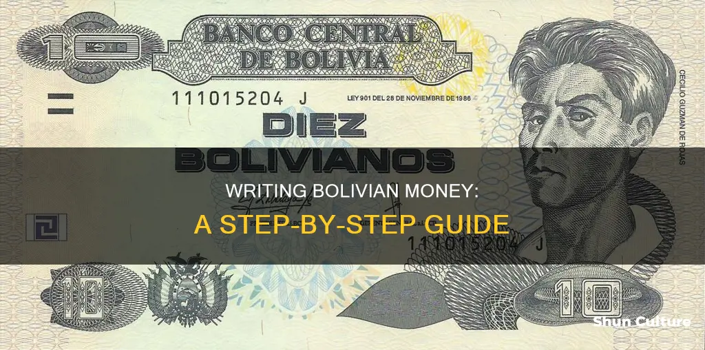 how to write bolivian monye