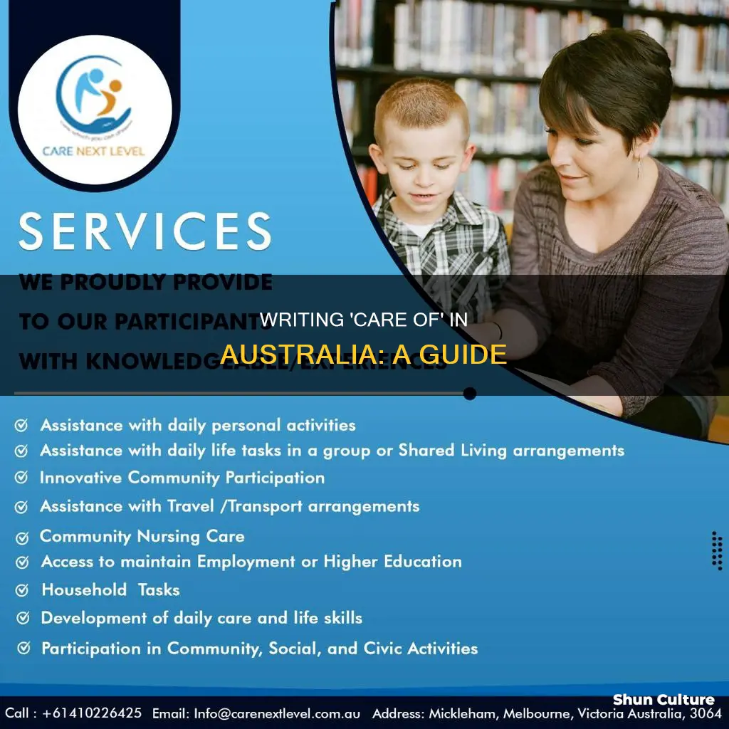 how to write care of in australia