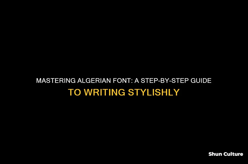 how to write in algerian font
