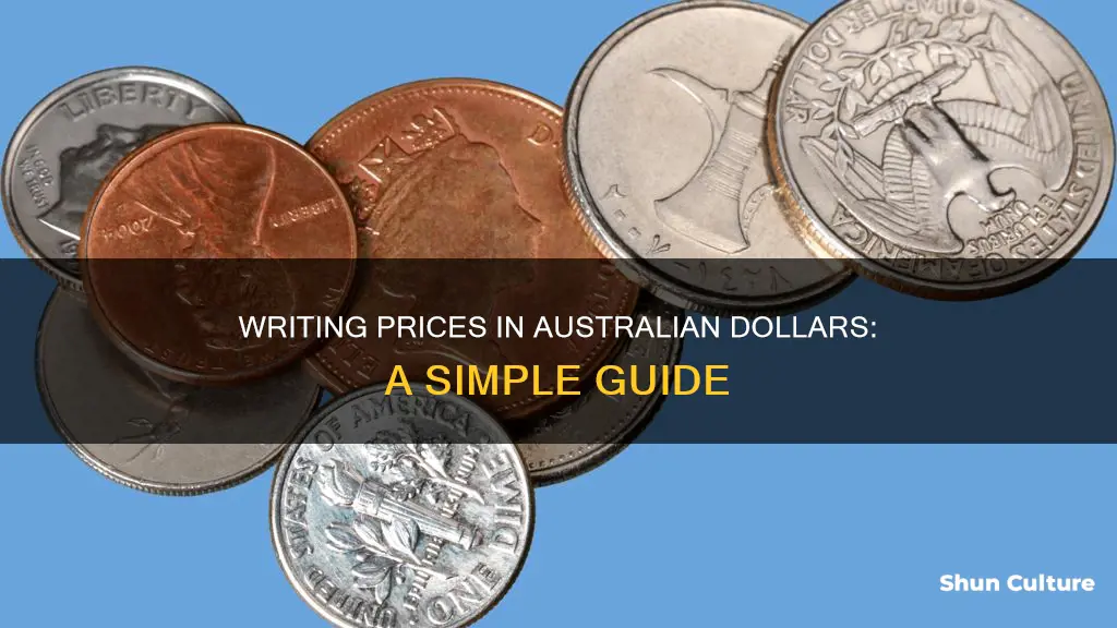 how to write price in australian dollars
