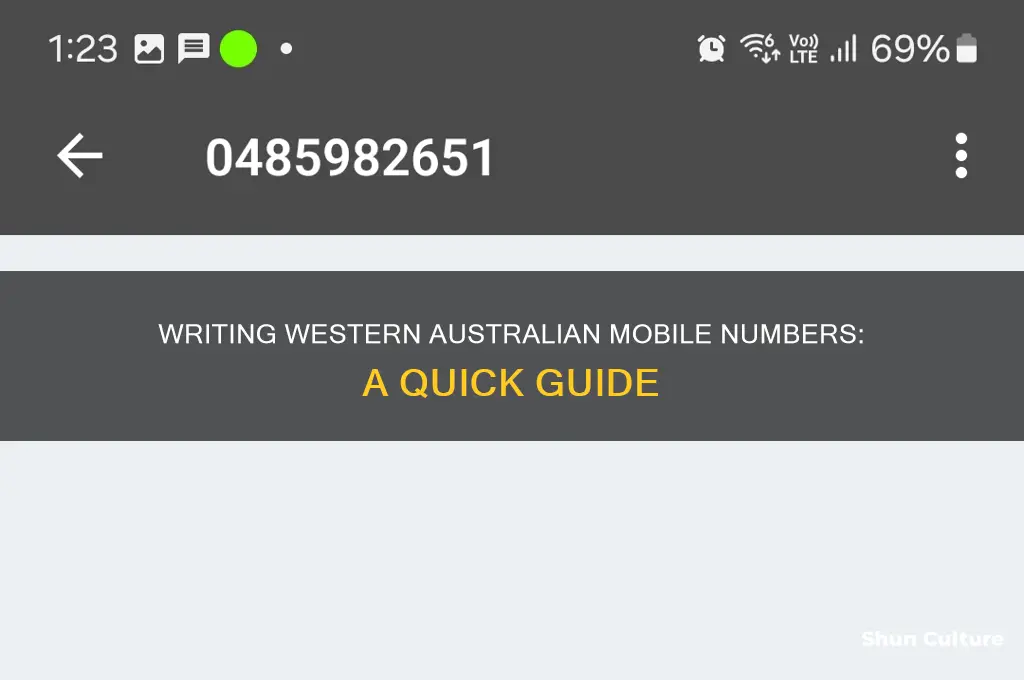 how to write western australian mobile number