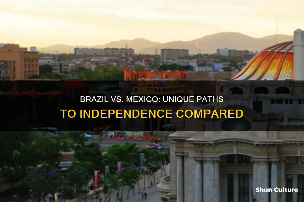 how was brazils struggle for independence diffrent from mexico