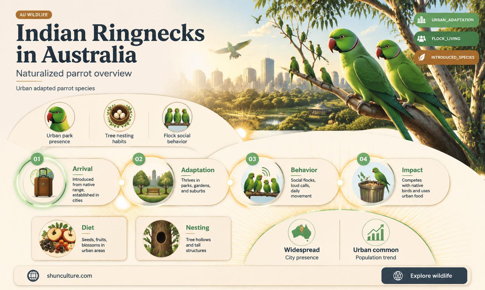are indian ringnecks native to australia