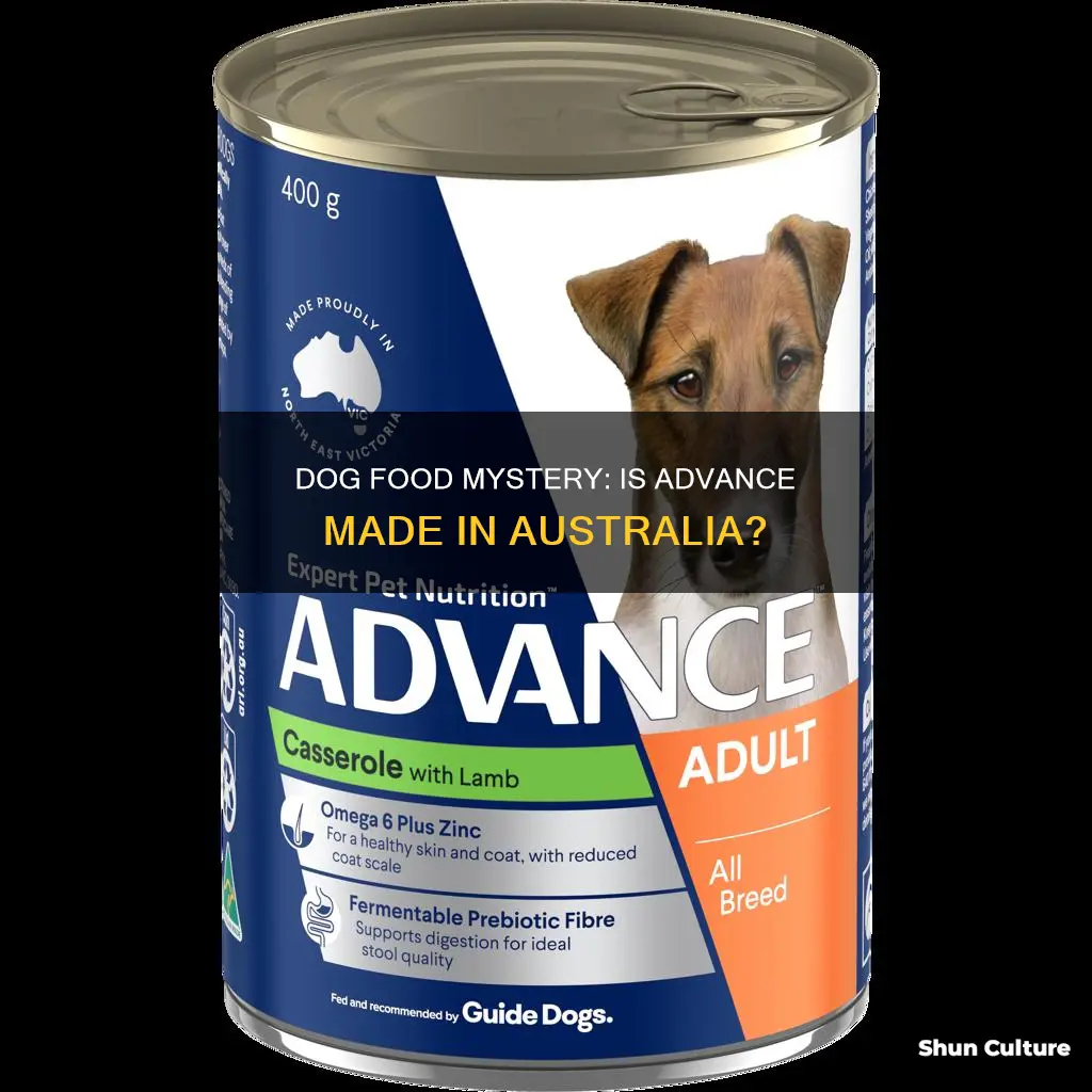 is advance dog food made in australia