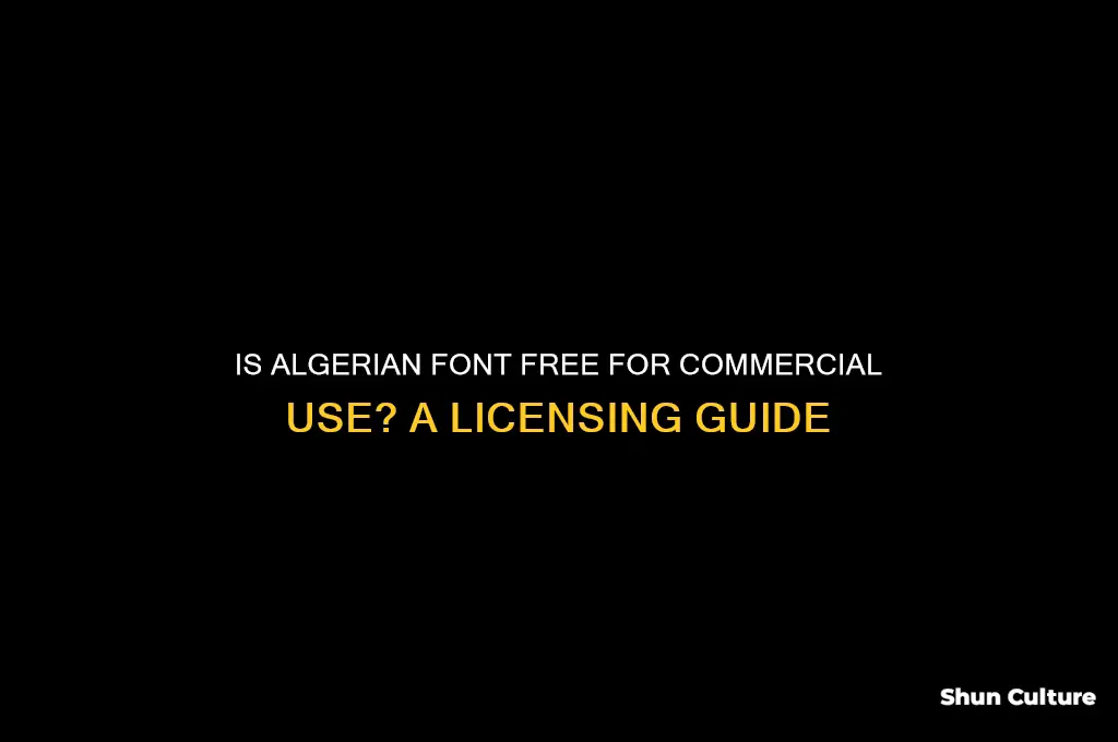 is algerian font free for commercial use