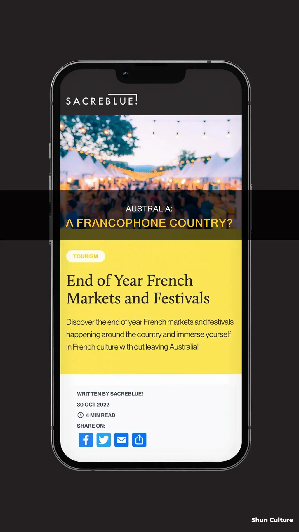 is australia a francophone country
