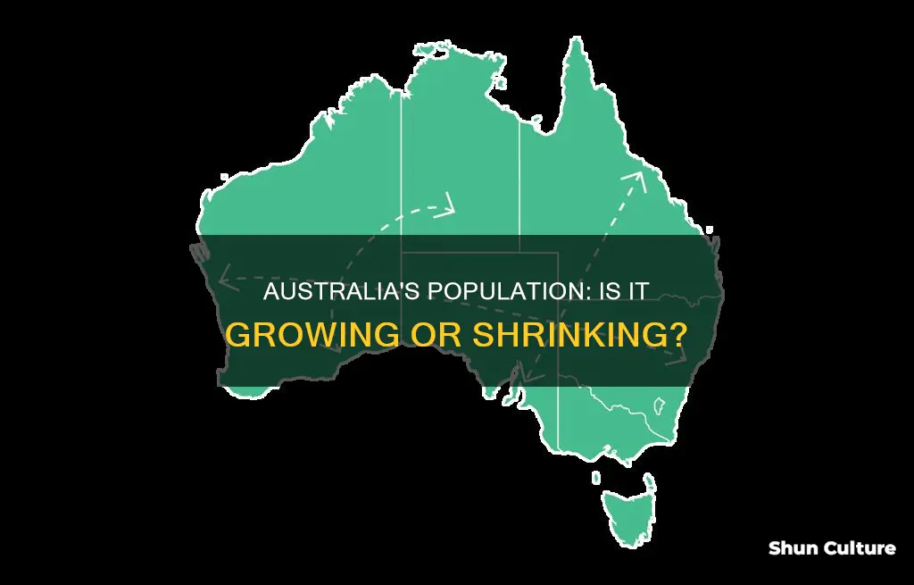 is australia population increasing or decreasing