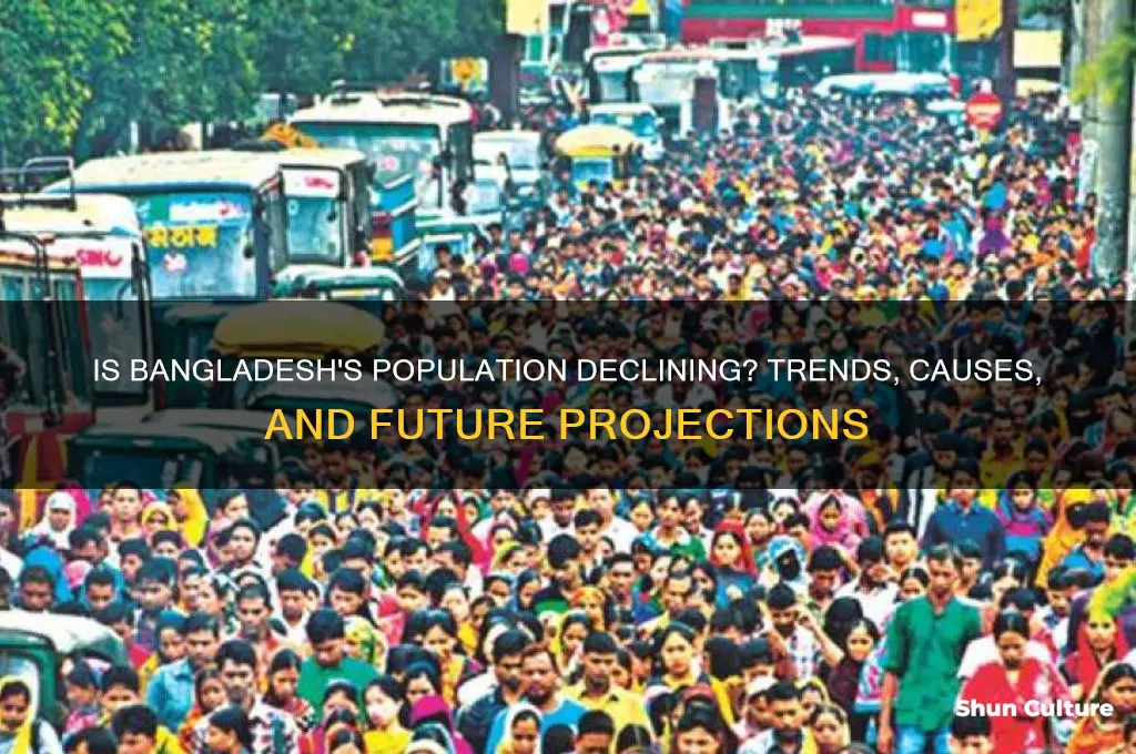 is bangladesh population decreasing