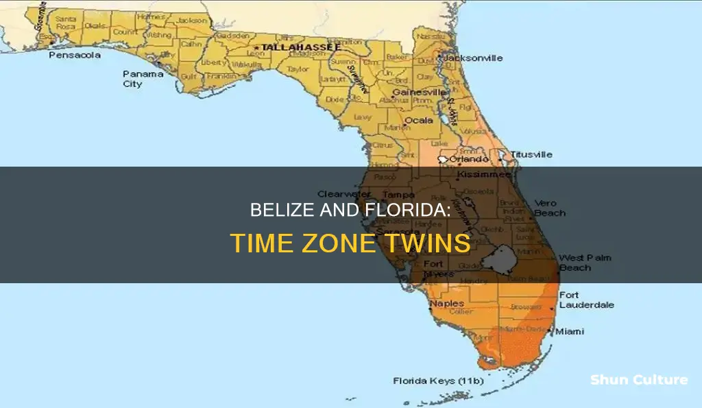 is belize and florida on the same time zone