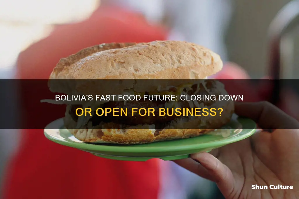 is bolivia closing fast food restaurants