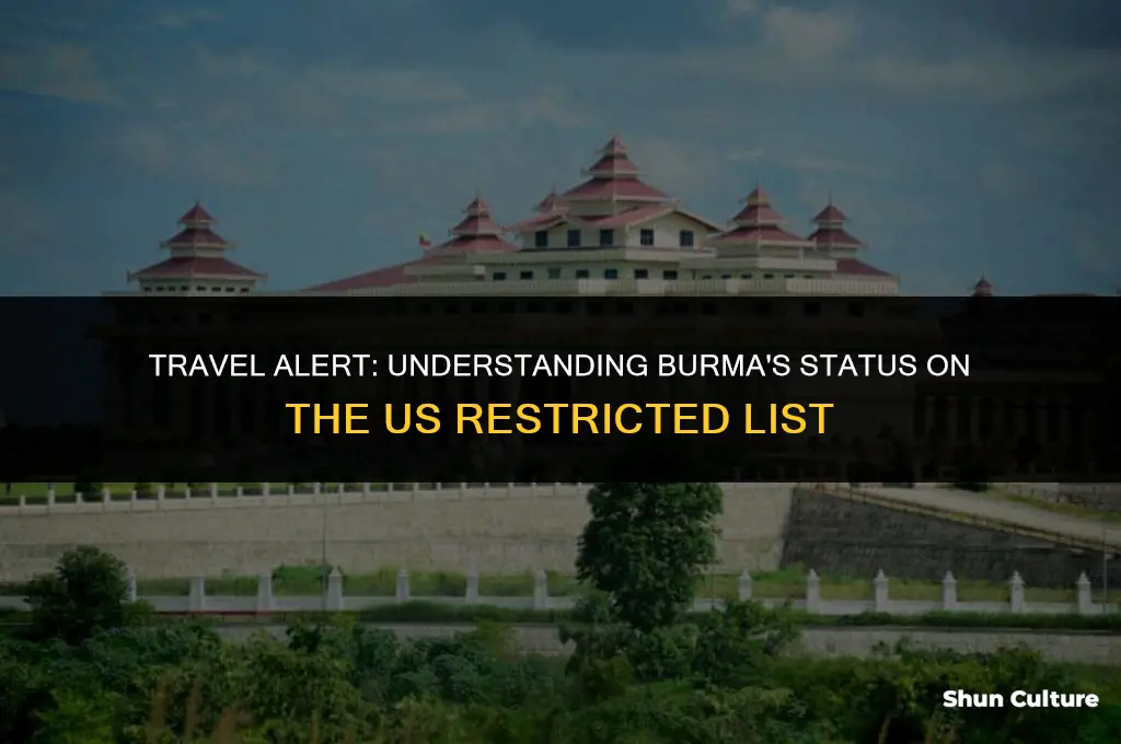 is burma on the us restricted list