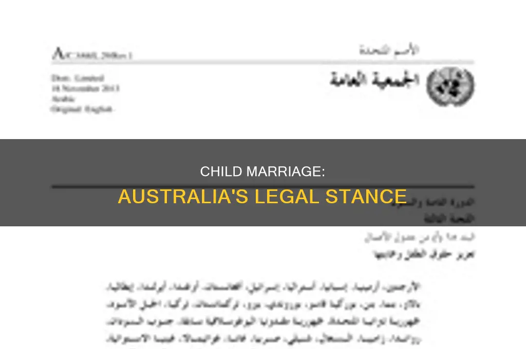 is child marriage illegal in australia