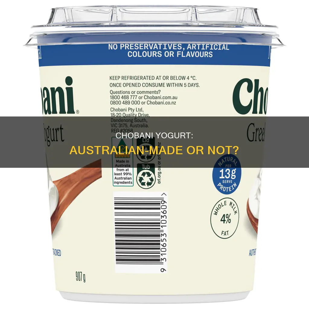 is chobani yogurt made in australia