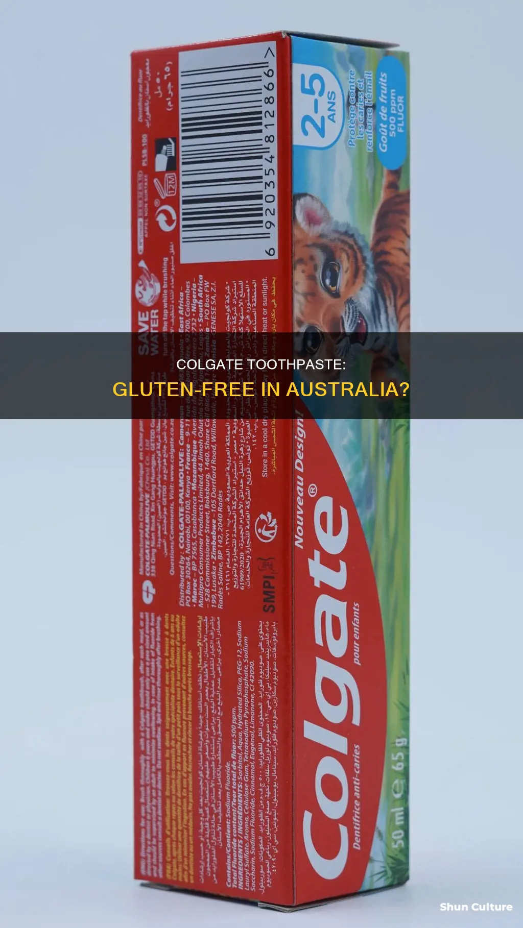 is colgate toothpaste gluten free australia