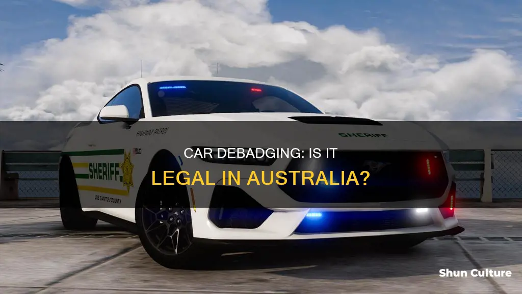 is debadging a car illegal australia