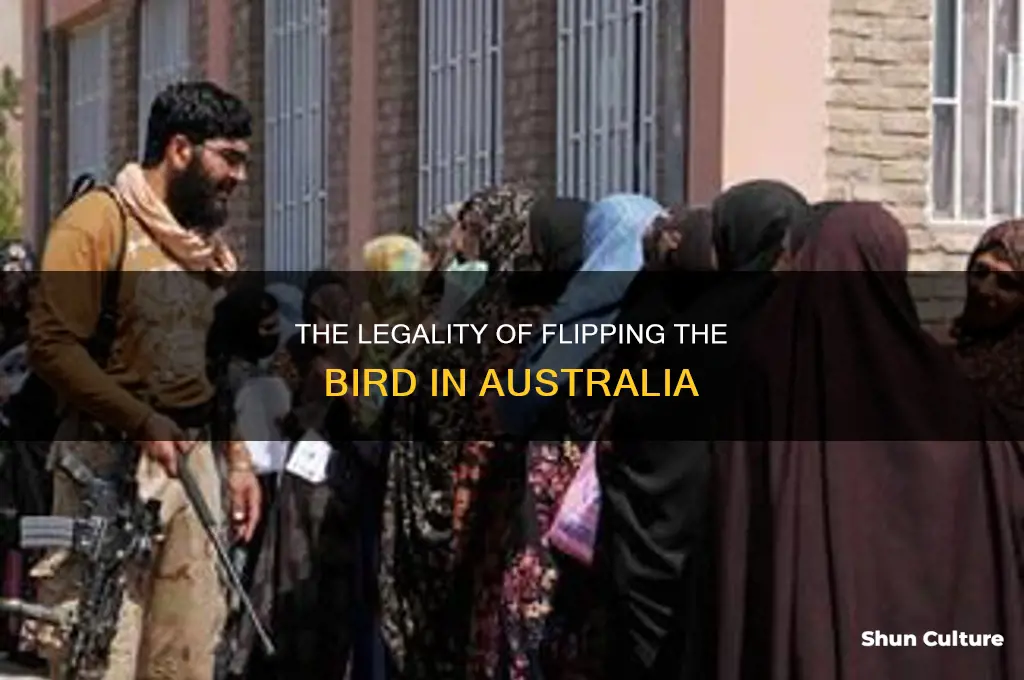 is flipping the bird illegal australia