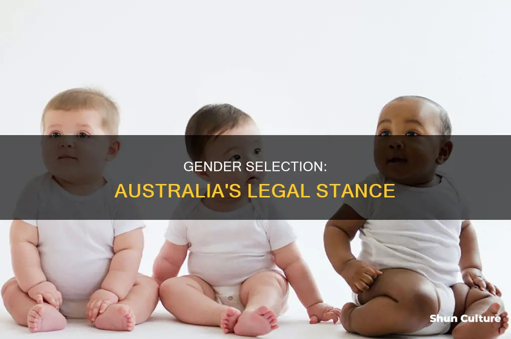 is gender selection illegal in australia