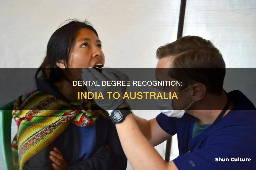 is indian dental degree valid in australia