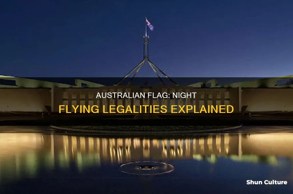 is it illegal to fly the australian flag at night
