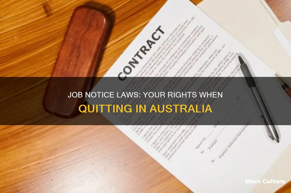 is it illegal to quit a job without notice australia