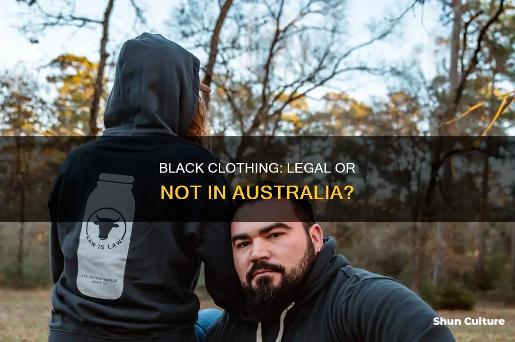 is it illegal to wear black clothes in australia