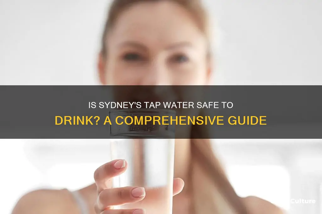 is it safe to drink tap water in sydney australia