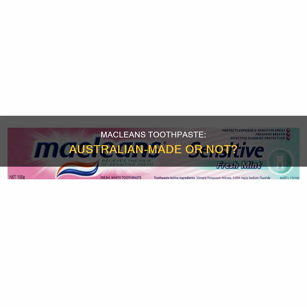 is macleans toothpaste made in australia