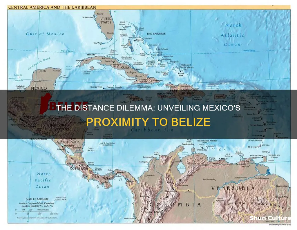 is mexico 1200 miles away from belize