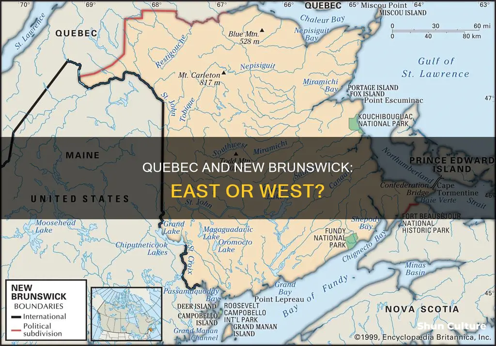 is new brunswick canada east or west of quebec