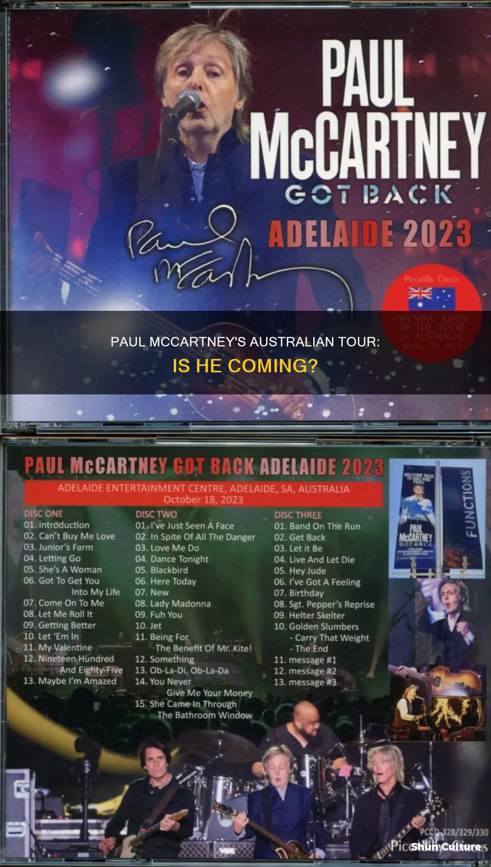 is paul mccartney coming to australia