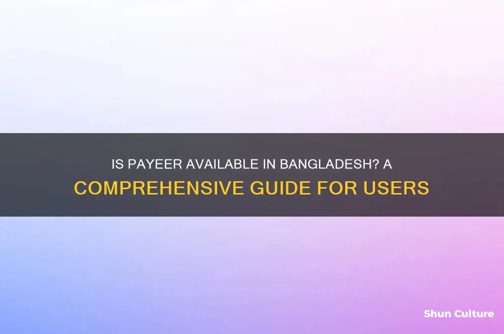 is payeer available in bangladesh