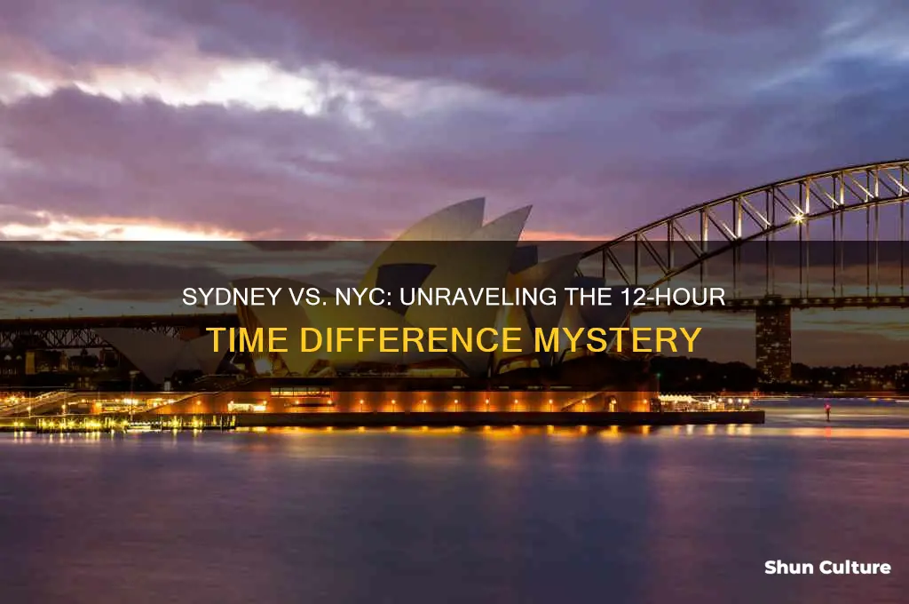 is sydney australia 12 hours ahead of new york city