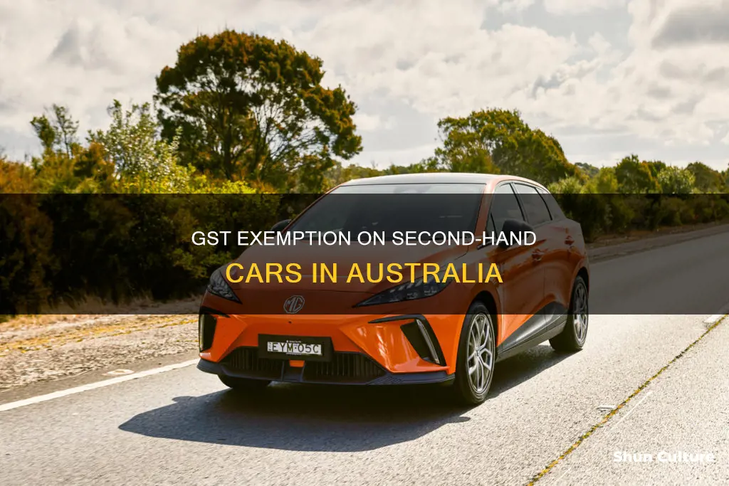 is there gst on second hand cars in australia