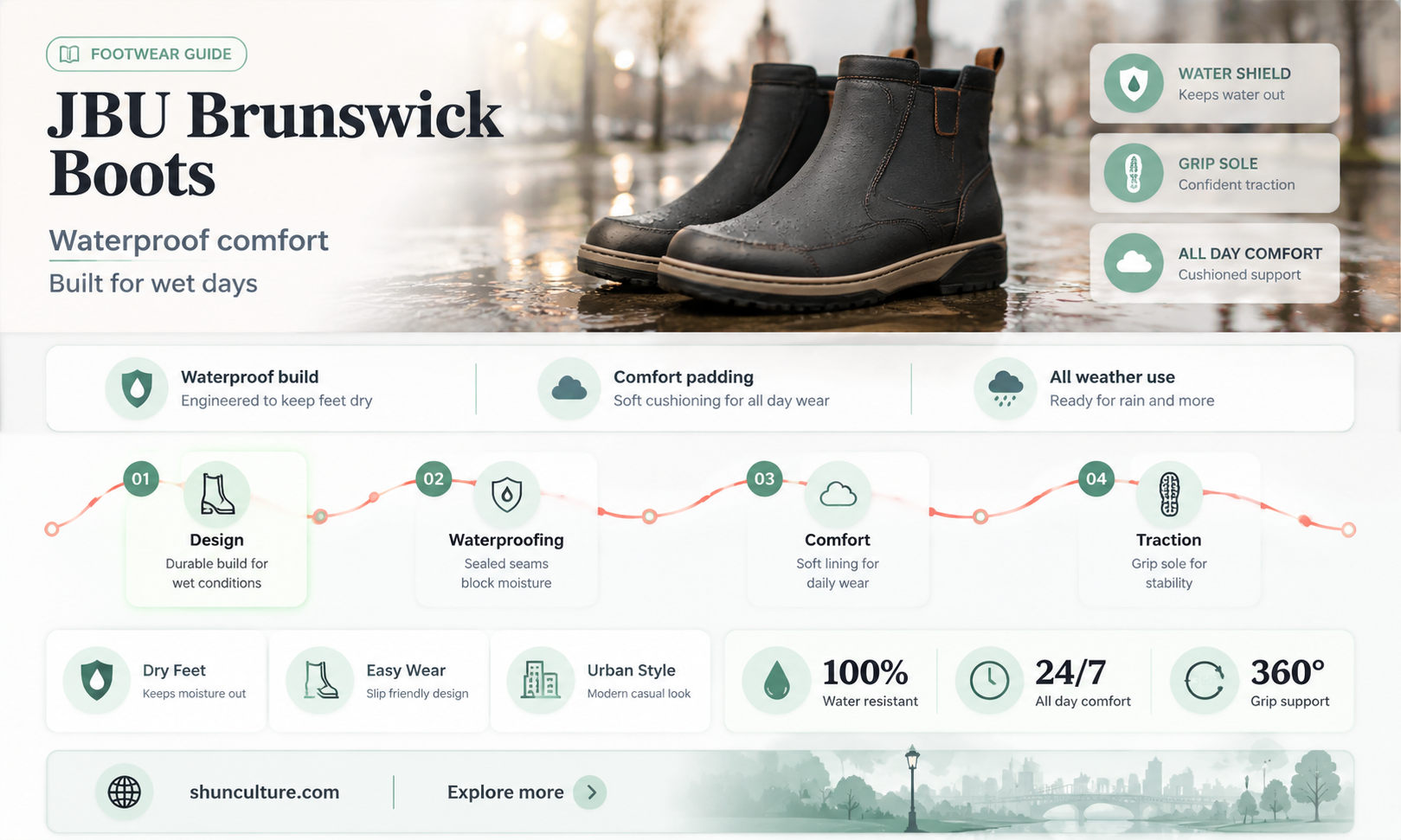 are jbu brunswick boots waterproof