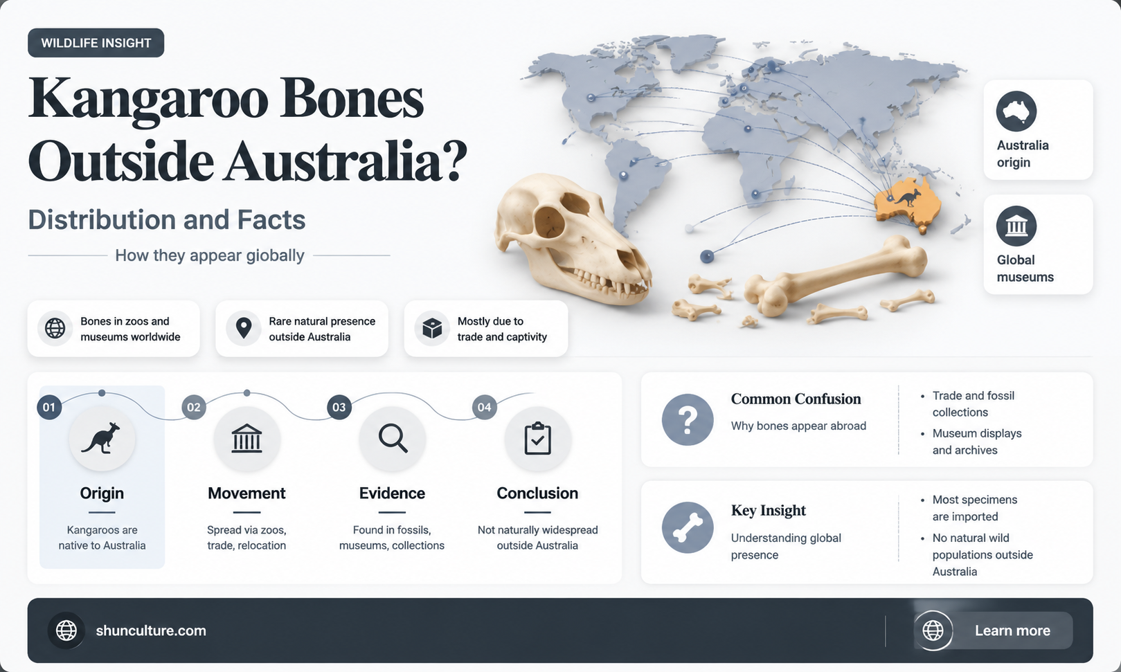 are kangaroos bones ever been found anywhere other than australia