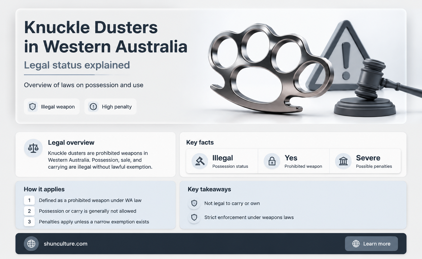 are knuckle dusters illegal in western australia