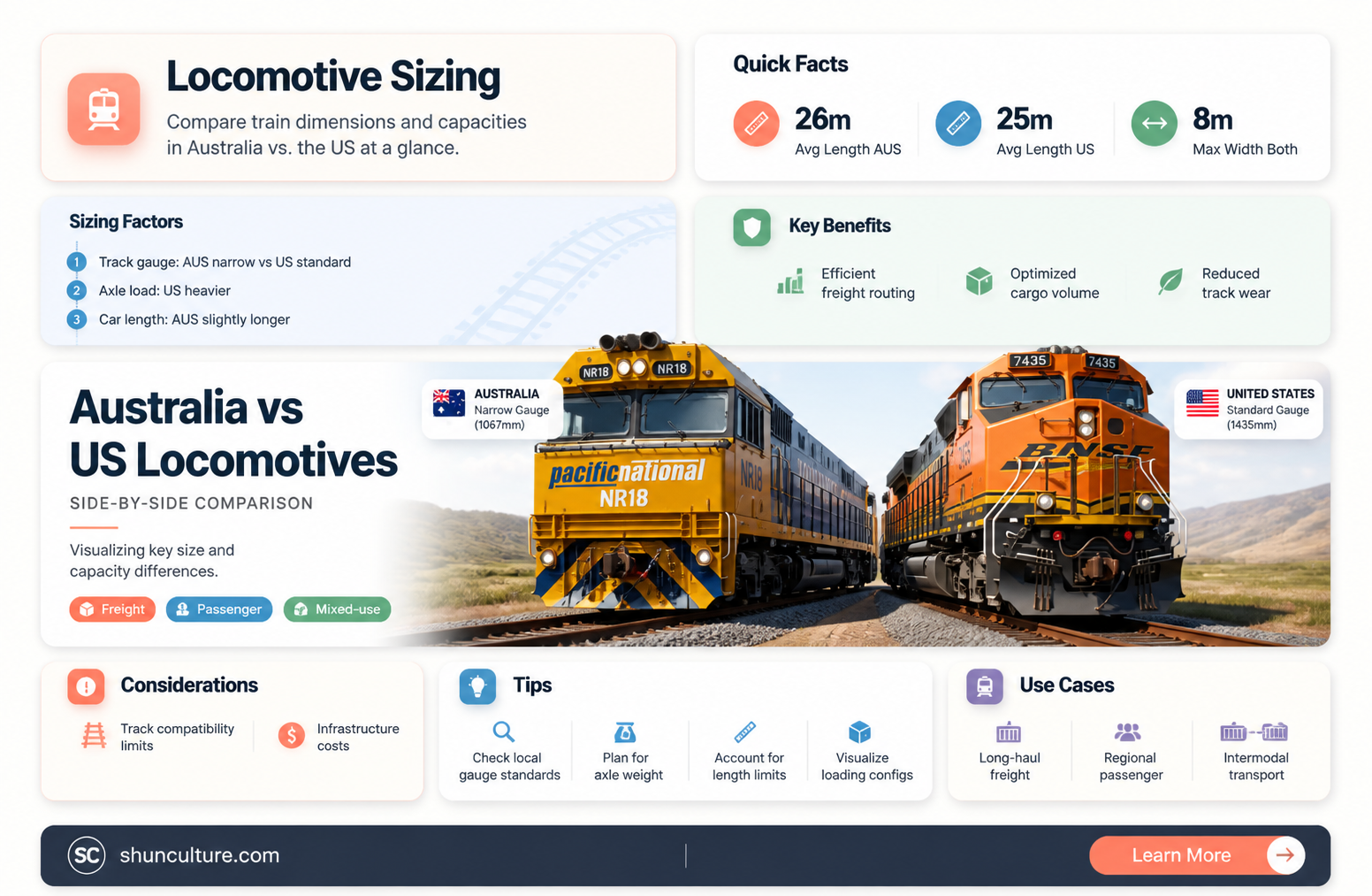 are australian locomotives smaller than united states locomotives