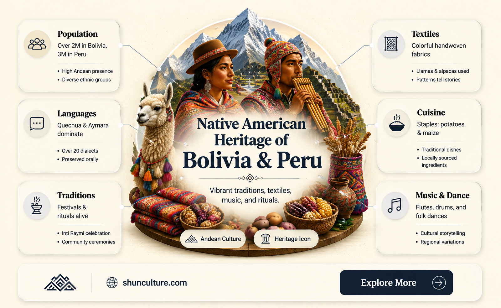 are bolivia and peru the largest native american population