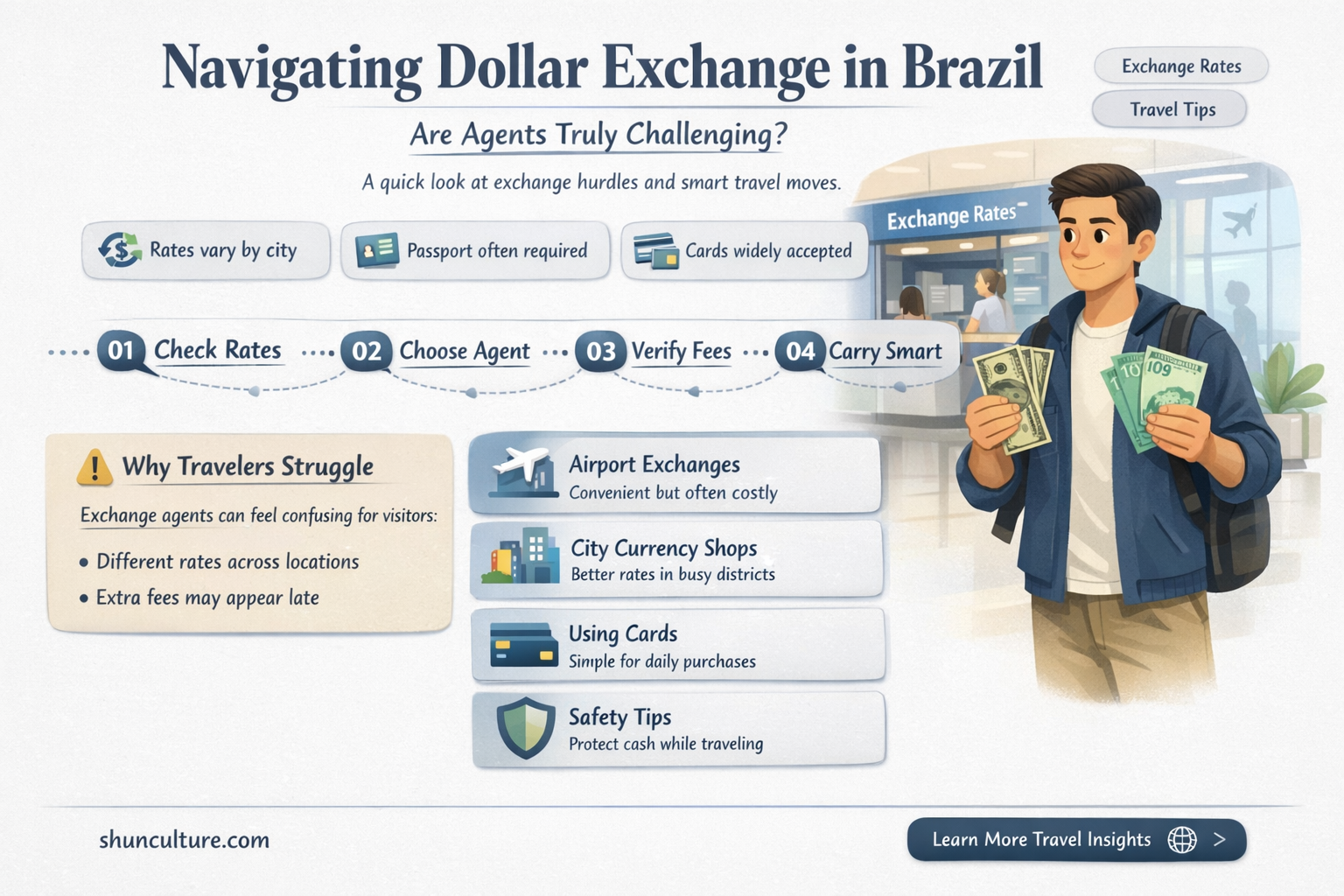are dollar exchange agents hard in brazil