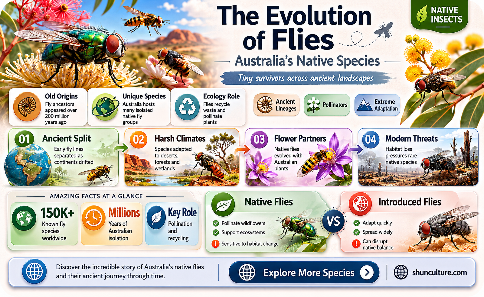 are flies native to australia