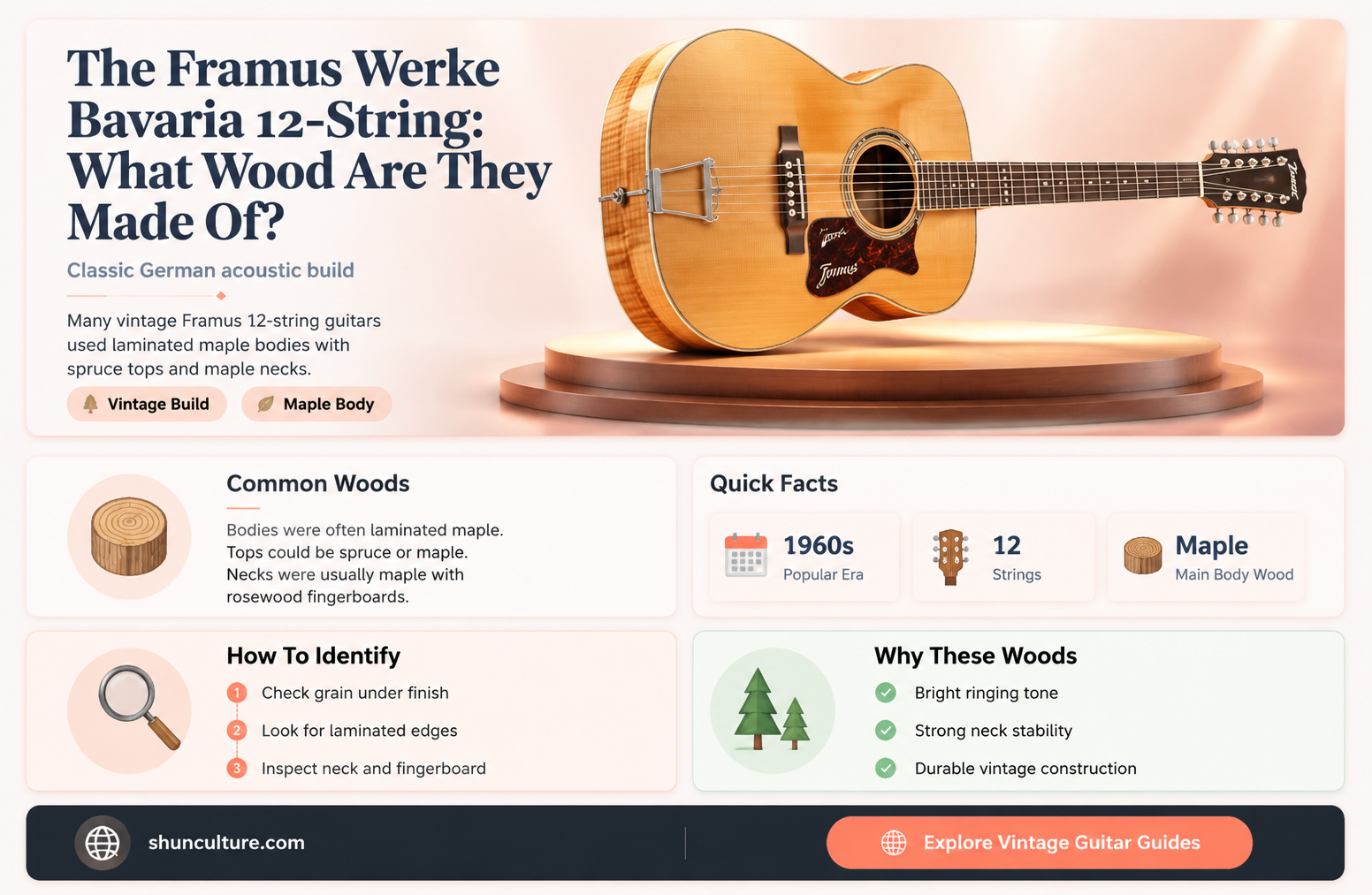 are framus werke bavaria 12 string guitar made of wood