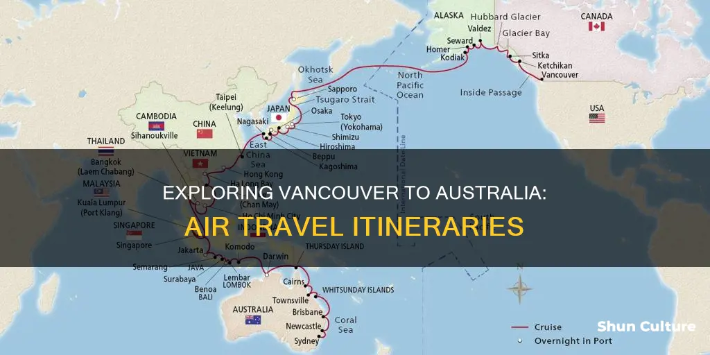 were does a airplane fly from vancouver bc to australia