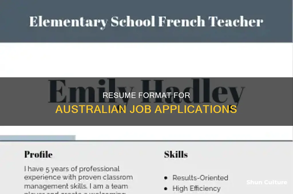 what a resume should look like australia