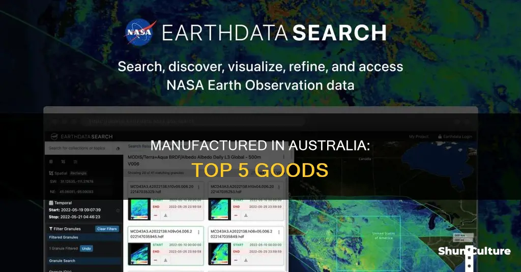 what are 5 manufactured goods from australia