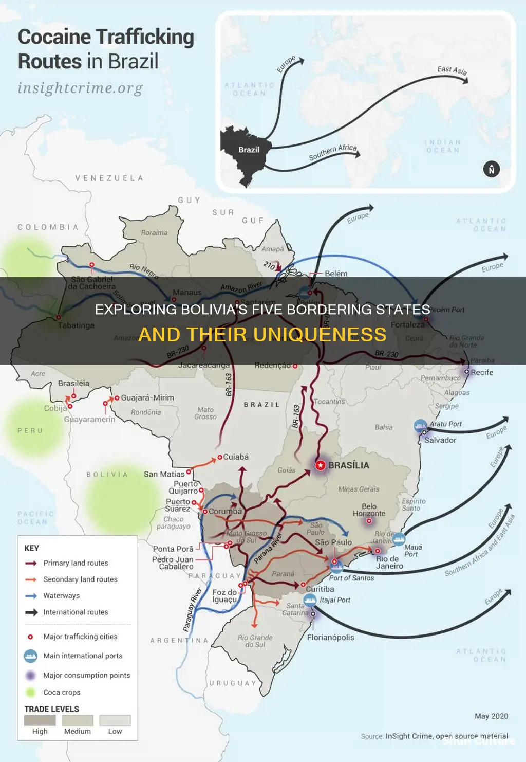 what are 5 states that bolivia borders