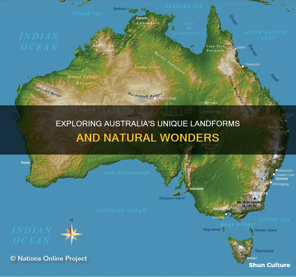 what are some landforms found in australia