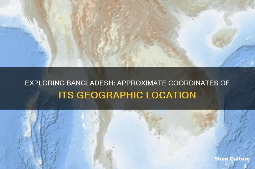 what are the approximate coordinates of bangladesh