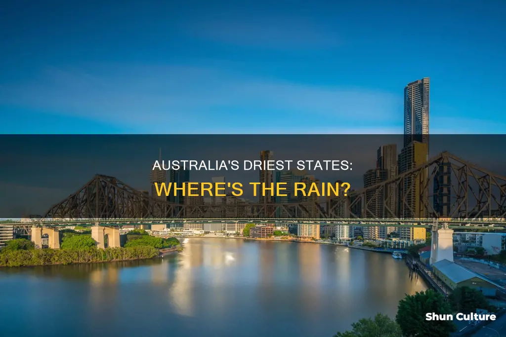 what are the driest states in australia