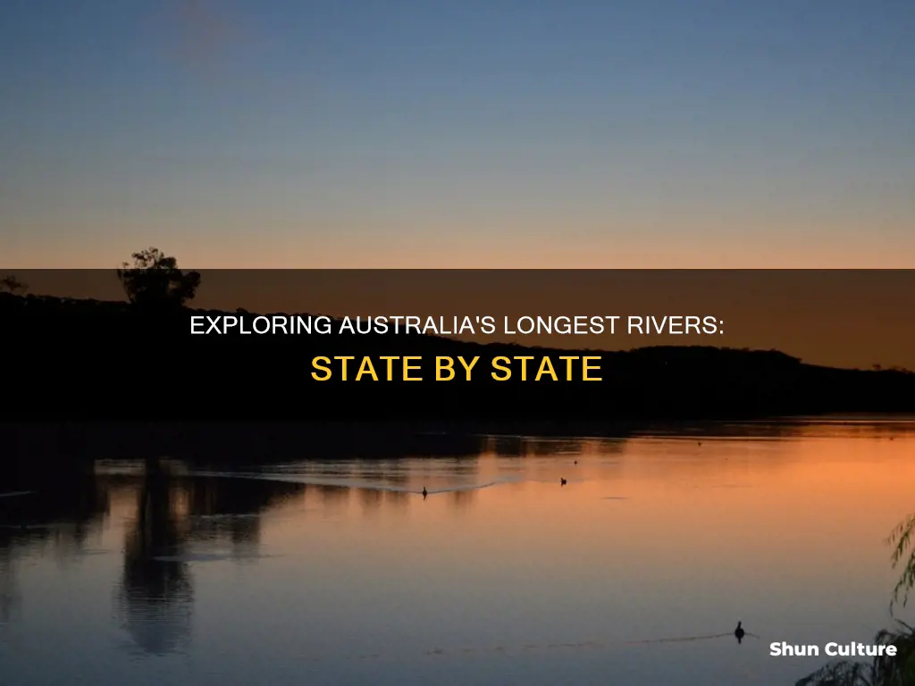 what are the longest rivers in each australian state
